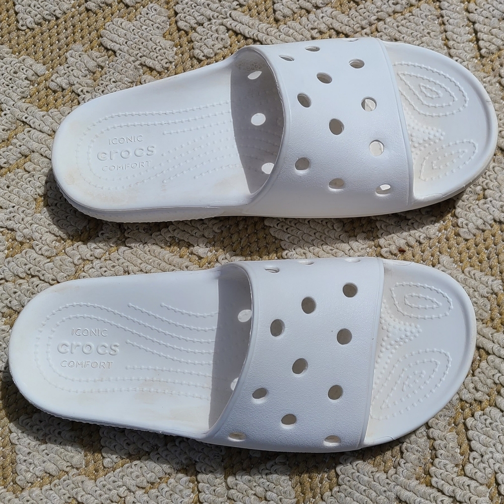 Crocs‎ Classic Slide Sandals womens size 7 White slides summer pool beach - Picture 5 of 11